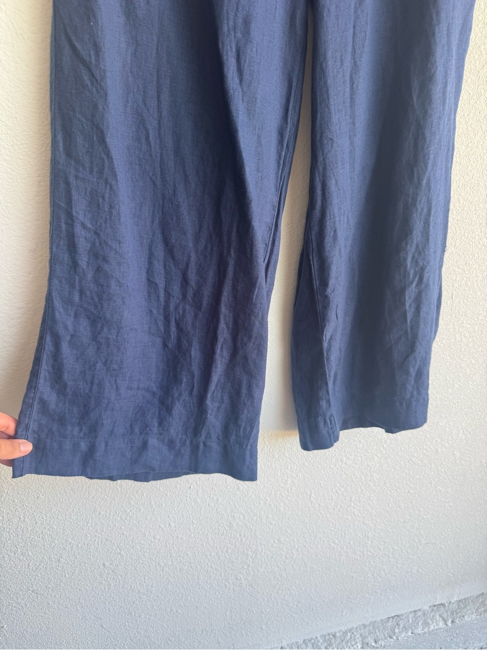 NWOT Frank & Eileen MAISIE Wide-Leg Pull-On Linen Pants size M navy - Picture 4 of 8
